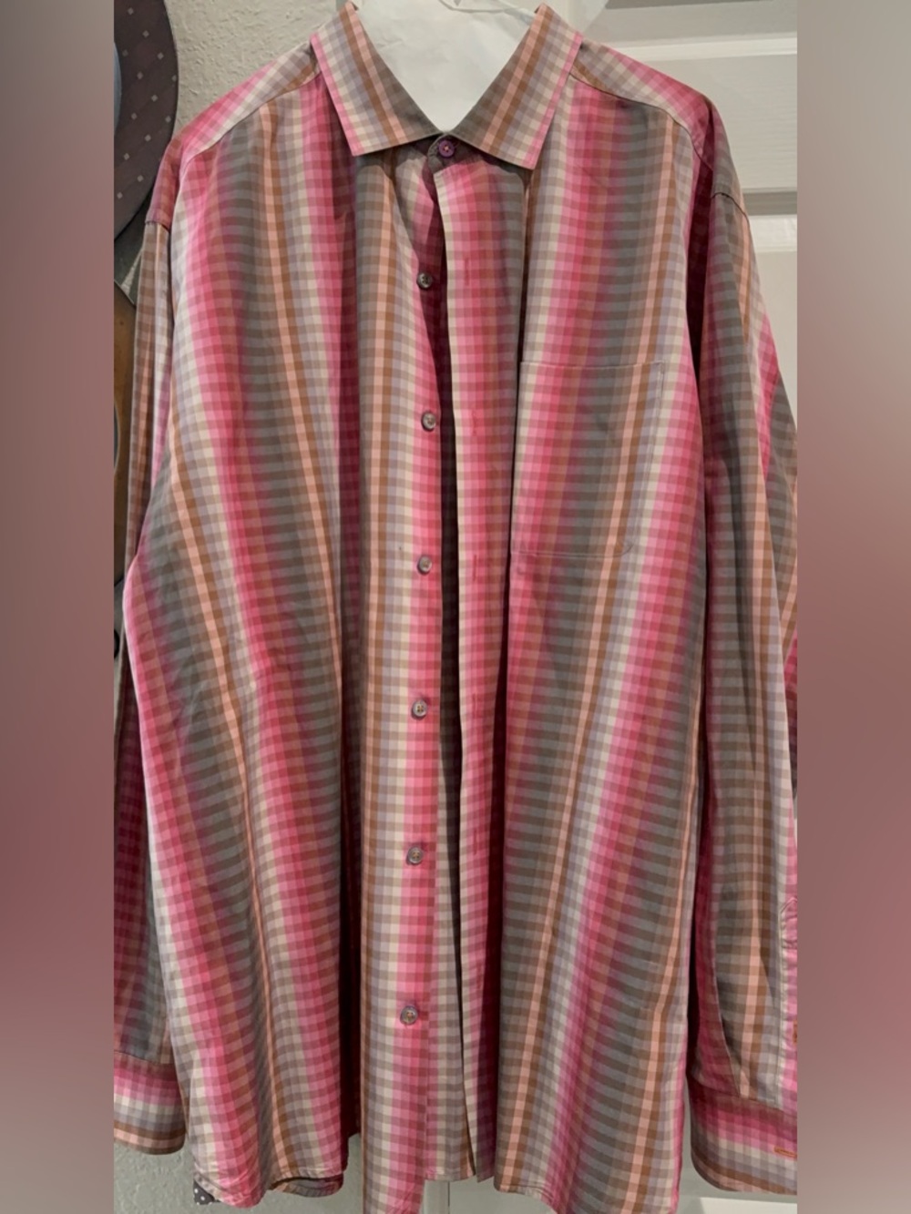 Tommy Bahama Pink, Green, Brown pattern.